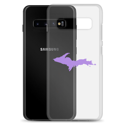 Michigan Upper Peninsula Clear Phone Case (w/ Lavender UP Outline) | Samsung Android