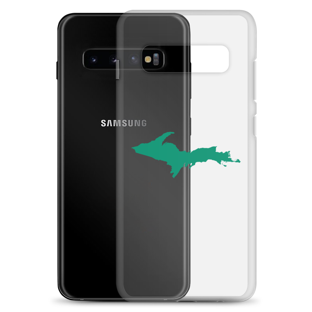 Michigan Upper Peninsula Clear Phone Case (w/ Emerald UP Outline) | Samsung Android