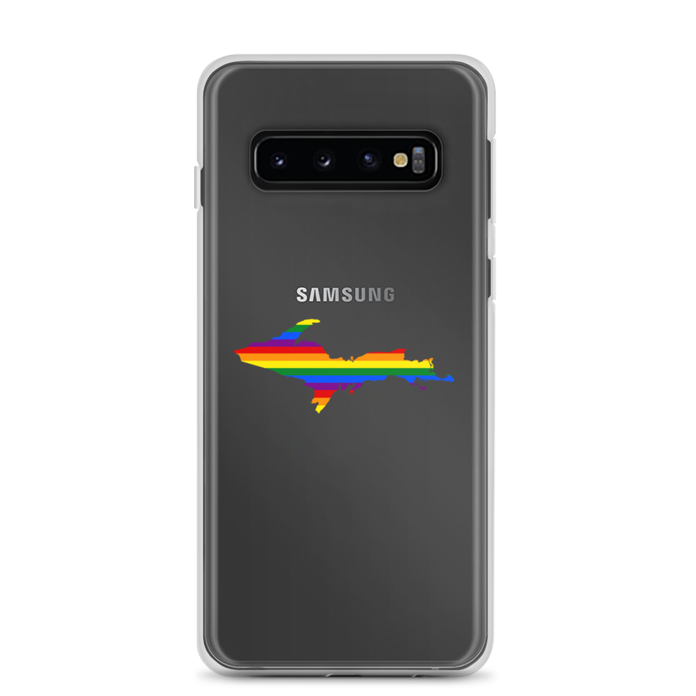 Michigan Upper Peninsula Clear Phone Case (w/ UP Pride Flag Outline) | Samsung Android