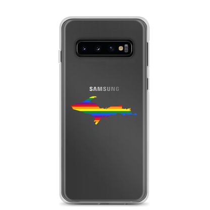 Michigan Upper Peninsula Clear Phone Case (w/ UP Pride Flag Outline) | Samsung Android