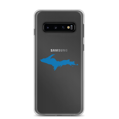 Michigan Upper Peninsula Clear Phone Case (w/ Azure UP Outline) | Samsung Android