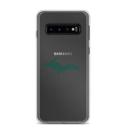 Michigan Upper Peninsula Clear Phone Case (w/ UP Green Outline) | Samsung Android