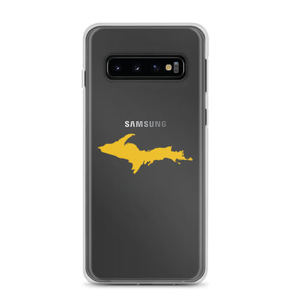 Michigan Upper Peninsula Clear Phone Case (w/ Gold UP Outline) | Samsung Android