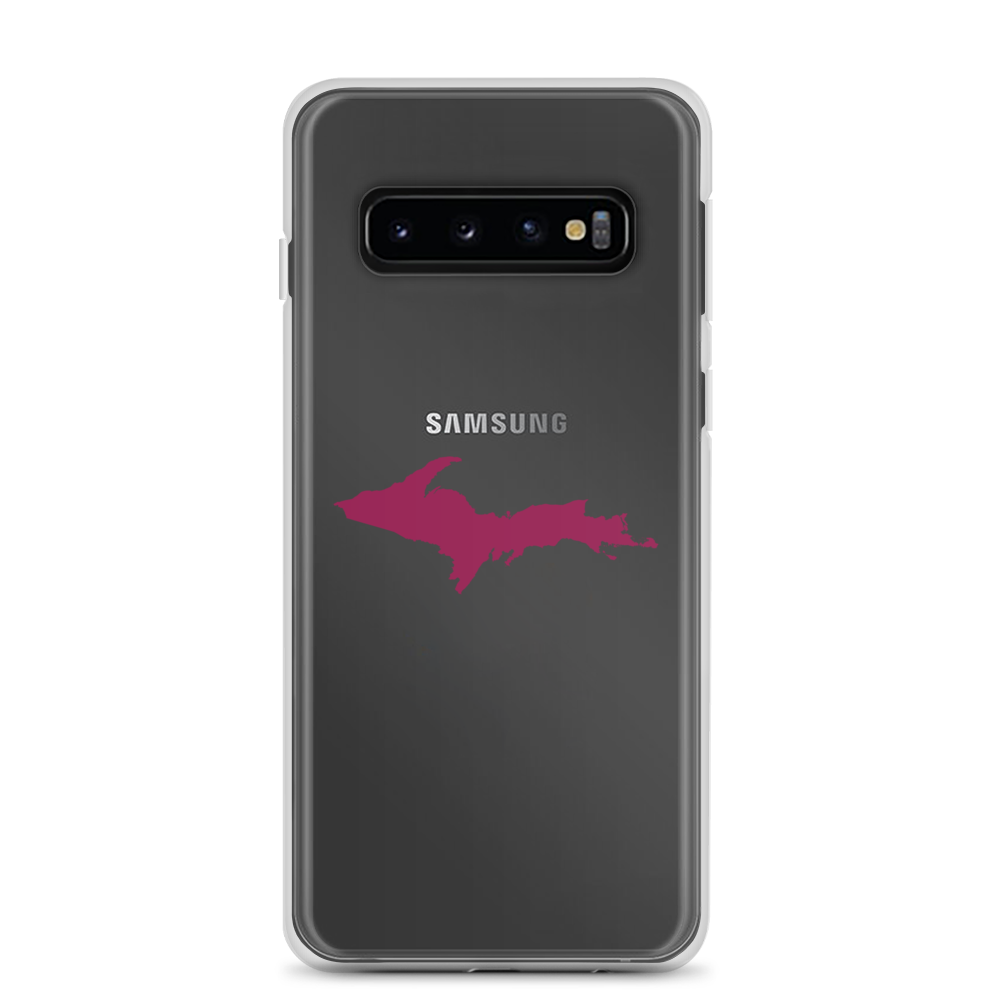 Michigan Upper Peninsula Clear Phone Case (w/ Ruby Red UP Outline) | Samsung Android