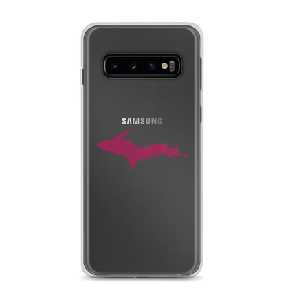 Michigan Upper Peninsula Clear Phone Case (w/ Ruby Red UP Outline) | Samsung Android