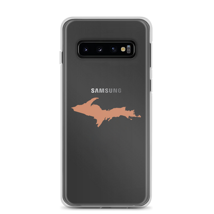 Michigan Upper Peninsula Clear Phone Case (w/ Copper Color UP Outline) | Samsung Android