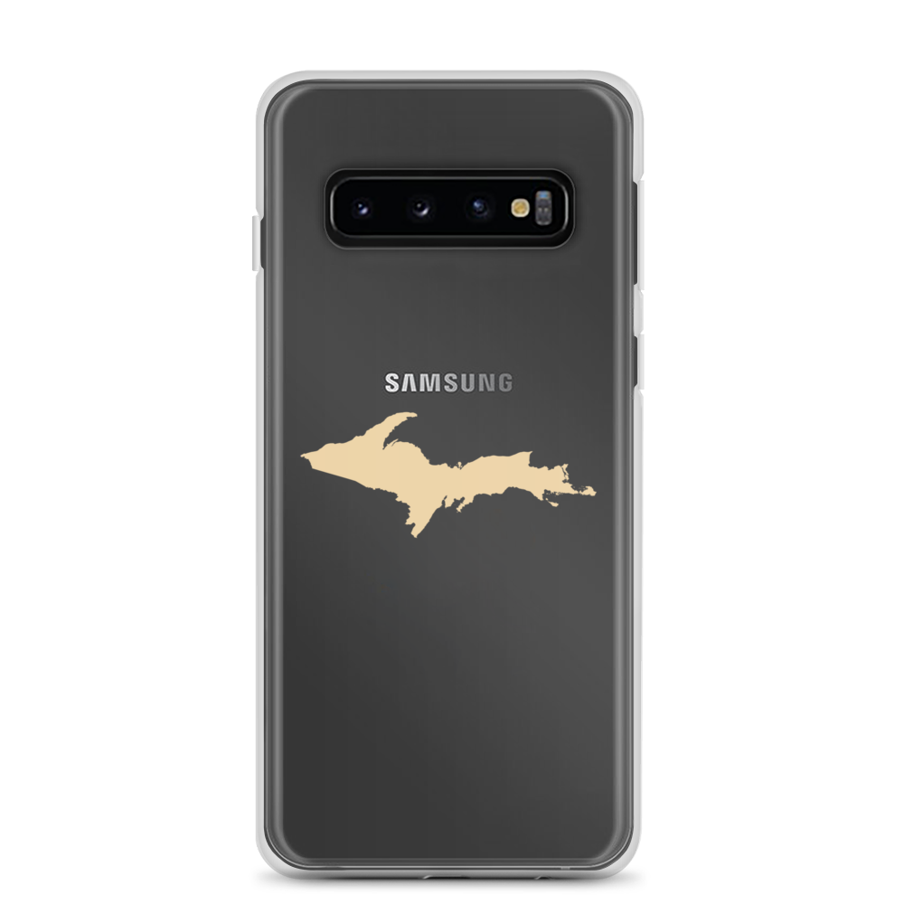 Michigan Upper Peninsula Clear Phone Case (w/ Maple Color UP Outline) | Samsung Android