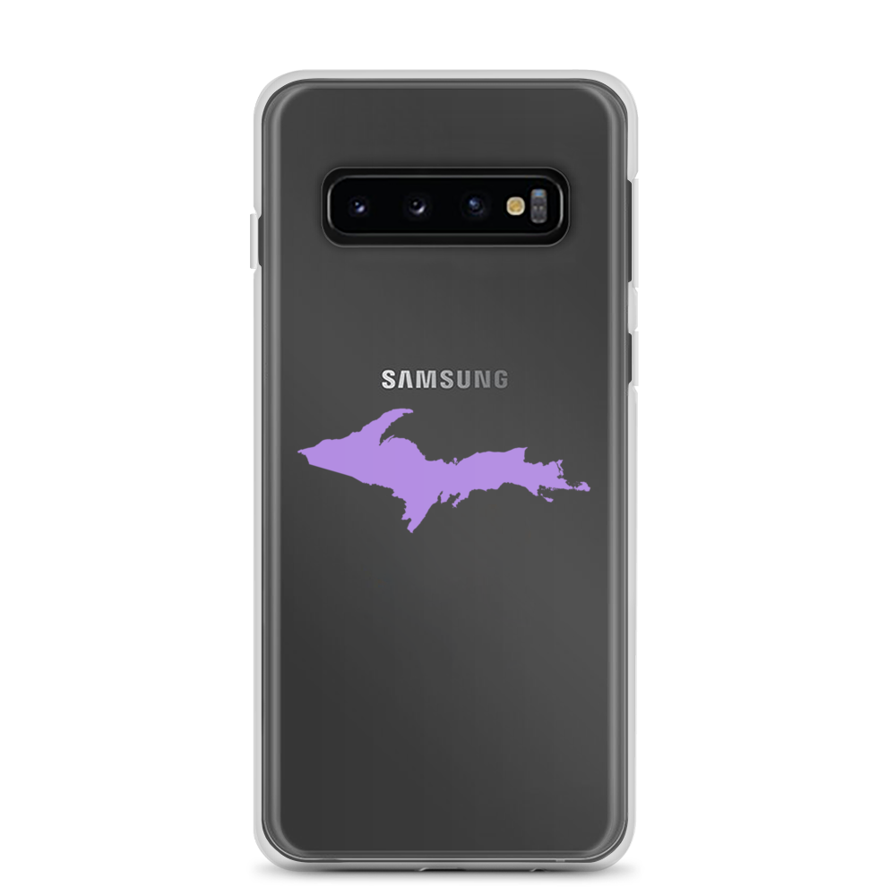 Michigan Upper Peninsula Clear Phone Case (w/ Lavender UP Outline) | Samsung Android