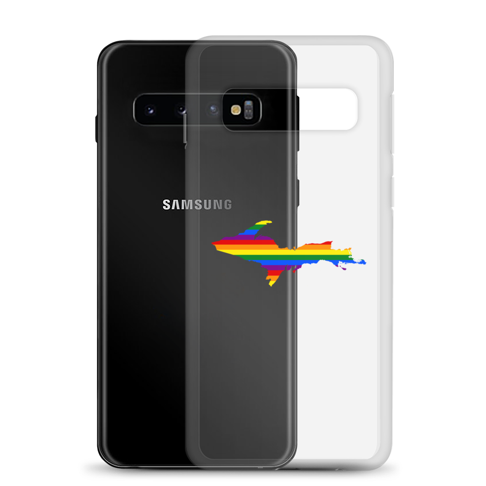 Michigan Upper Peninsula Clear Phone Case (w/ UP Pride Flag Outline) | Samsung Android