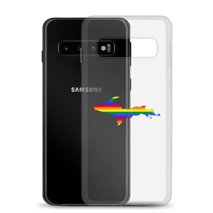 Michigan Upper Peninsula Clear Phone Case (w/ UP Pride Flag Outline) | Samsung Android