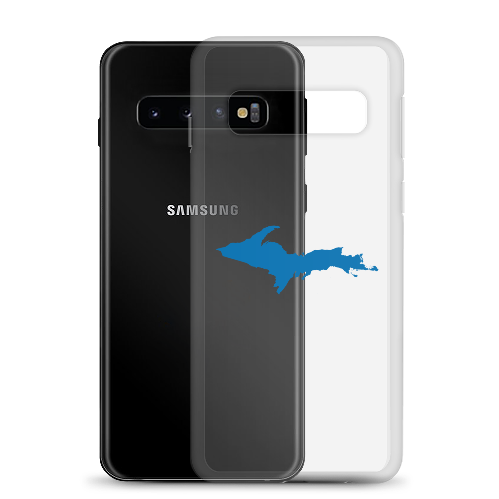 Michigan Upper Peninsula Clear Phone Case (w/ Azure UP Outline) | Samsung Android