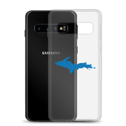 Michigan Upper Peninsula Clear Phone Case (w/ Azure UP Outline) | Samsung Android