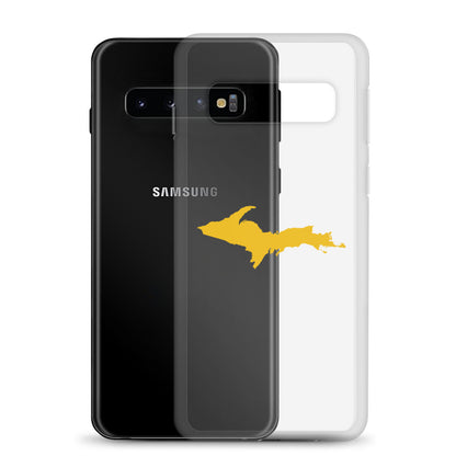 Michigan Upper Peninsula Clear Phone Case (w/ Gold UP Outline) | Samsung Android