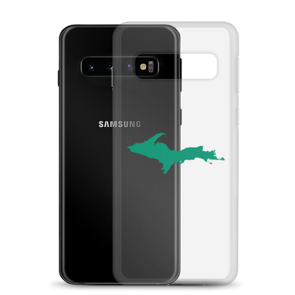 Michigan Upper Peninsula Clear Phone Case (w/ Emerald UP Outline) | Samsung Android