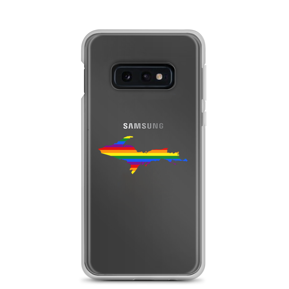 Michigan Upper Peninsula Clear Phone Case (w/ UP Pride Flag Outline) | Samsung Android