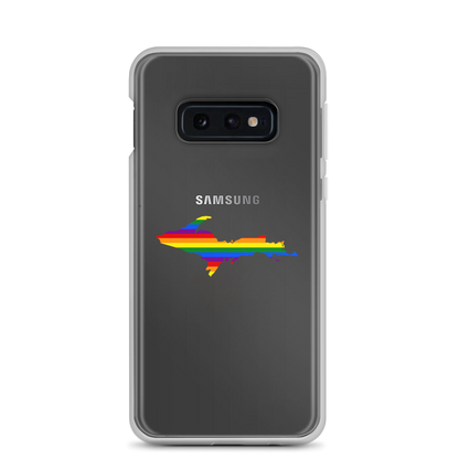 Michigan Upper Peninsula Clear Phone Case (w/ UP Pride Flag Outline) | Samsung Android