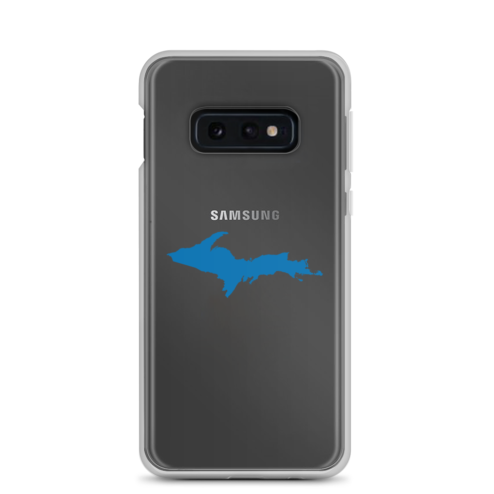 Michigan Upper Peninsula Clear Phone Case (w/ Azure UP Outline) | Samsung Android