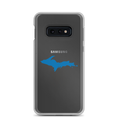 Michigan Upper Peninsula Clear Phone Case (w/ Azure UP Outline) | Samsung Android