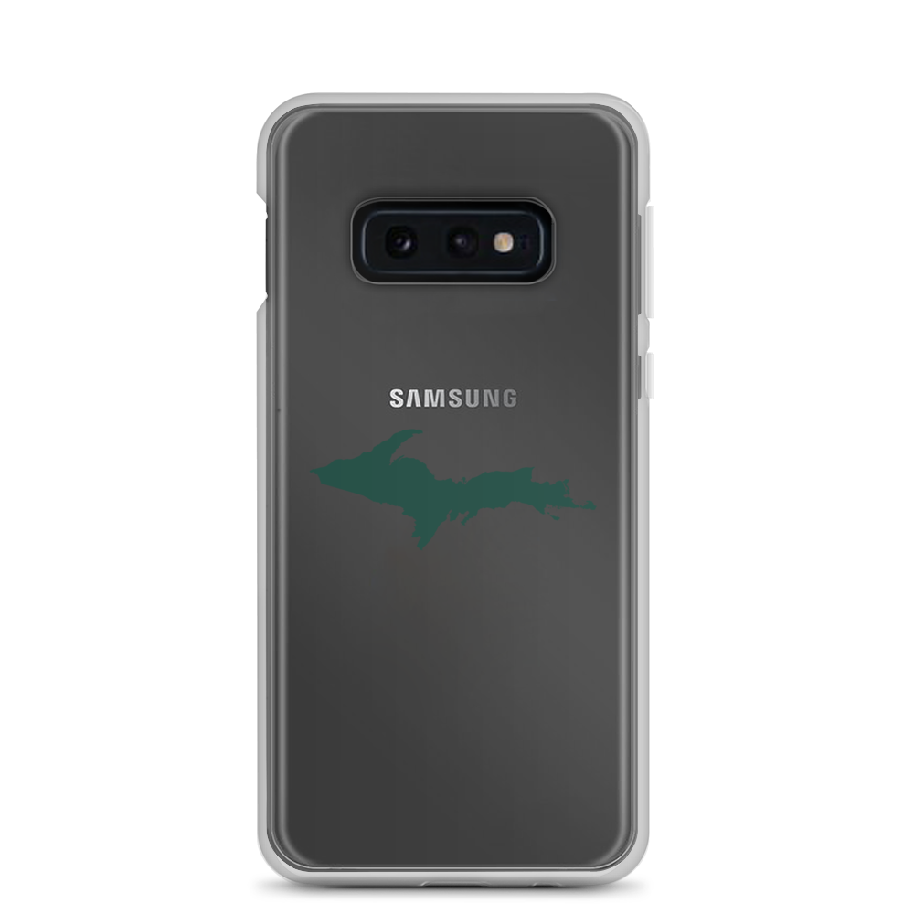 Michigan Upper Peninsula Clear Phone Case (w/ UP Green Outline) | Samsung Android