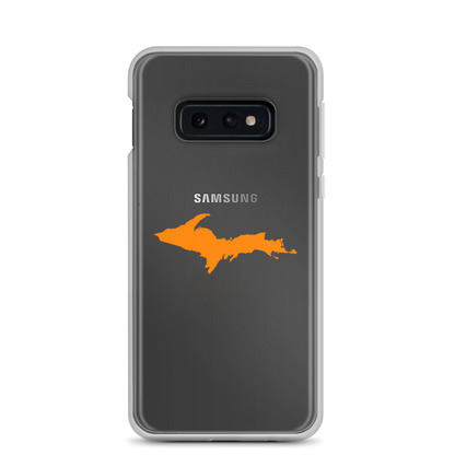 Michigan Upper Peninsula Clear Phone Case (w/ Orange UP Outline) | Samsung Android