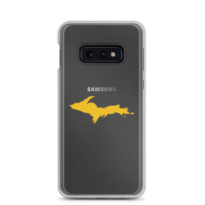 Michigan Upper Peninsula Clear Phone Case (w/ Gold UP Outline) | Samsung Android