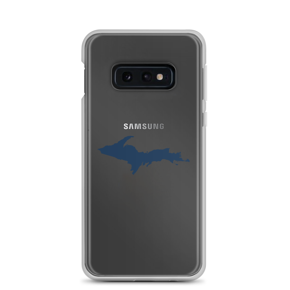 Michigan Upper Peninsula Clear Phone Case (w/ Navy UP Outline) | Samsung Android