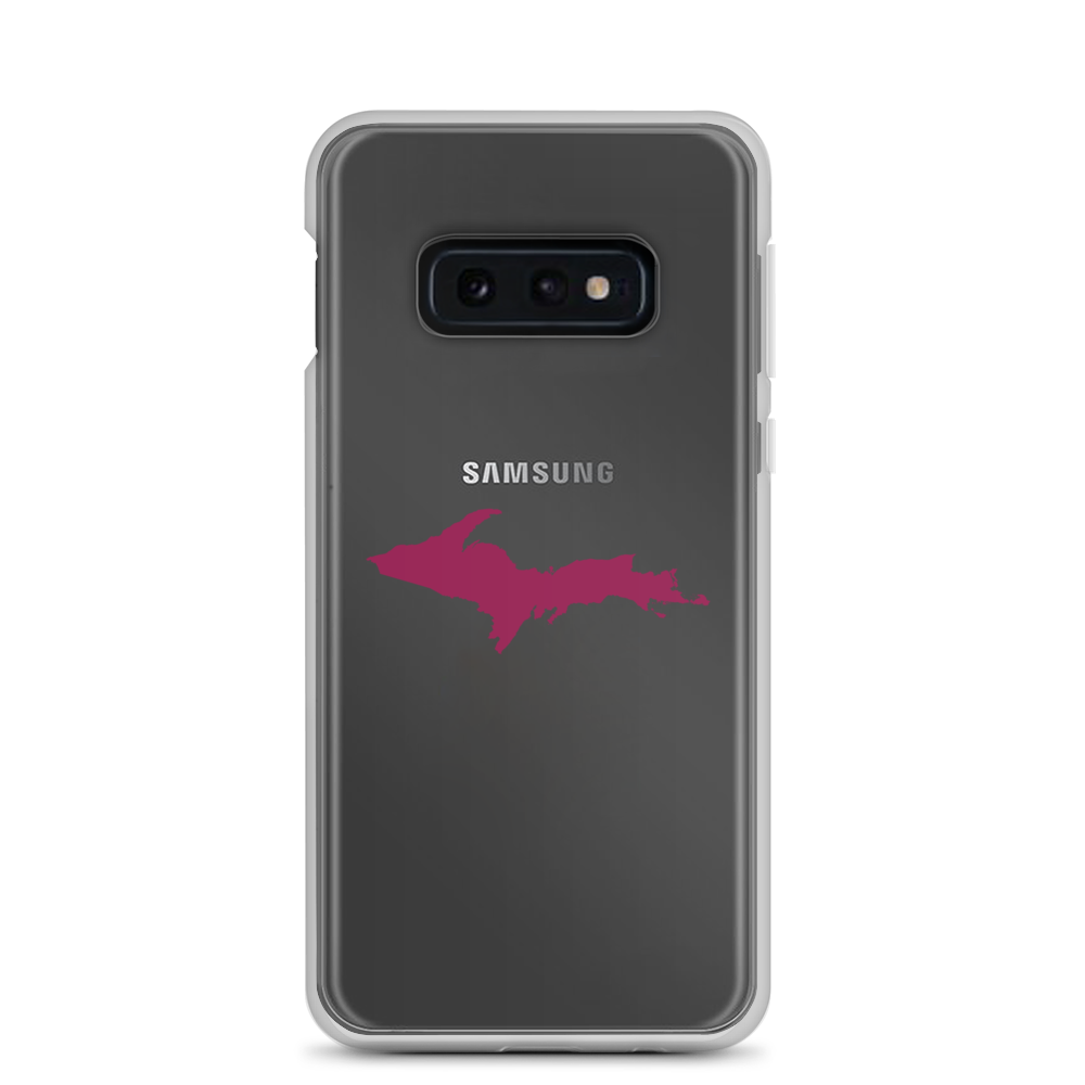 Michigan Upper Peninsula Clear Phone Case (w/ Ruby Red UP Outline) | Samsung Android