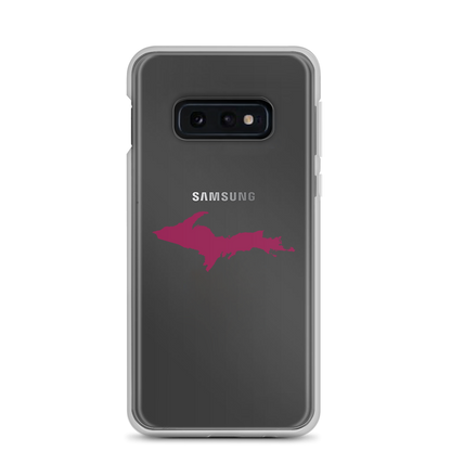 Michigan Upper Peninsula Clear Phone Case (w/ Ruby Red UP Outline) | Samsung Android