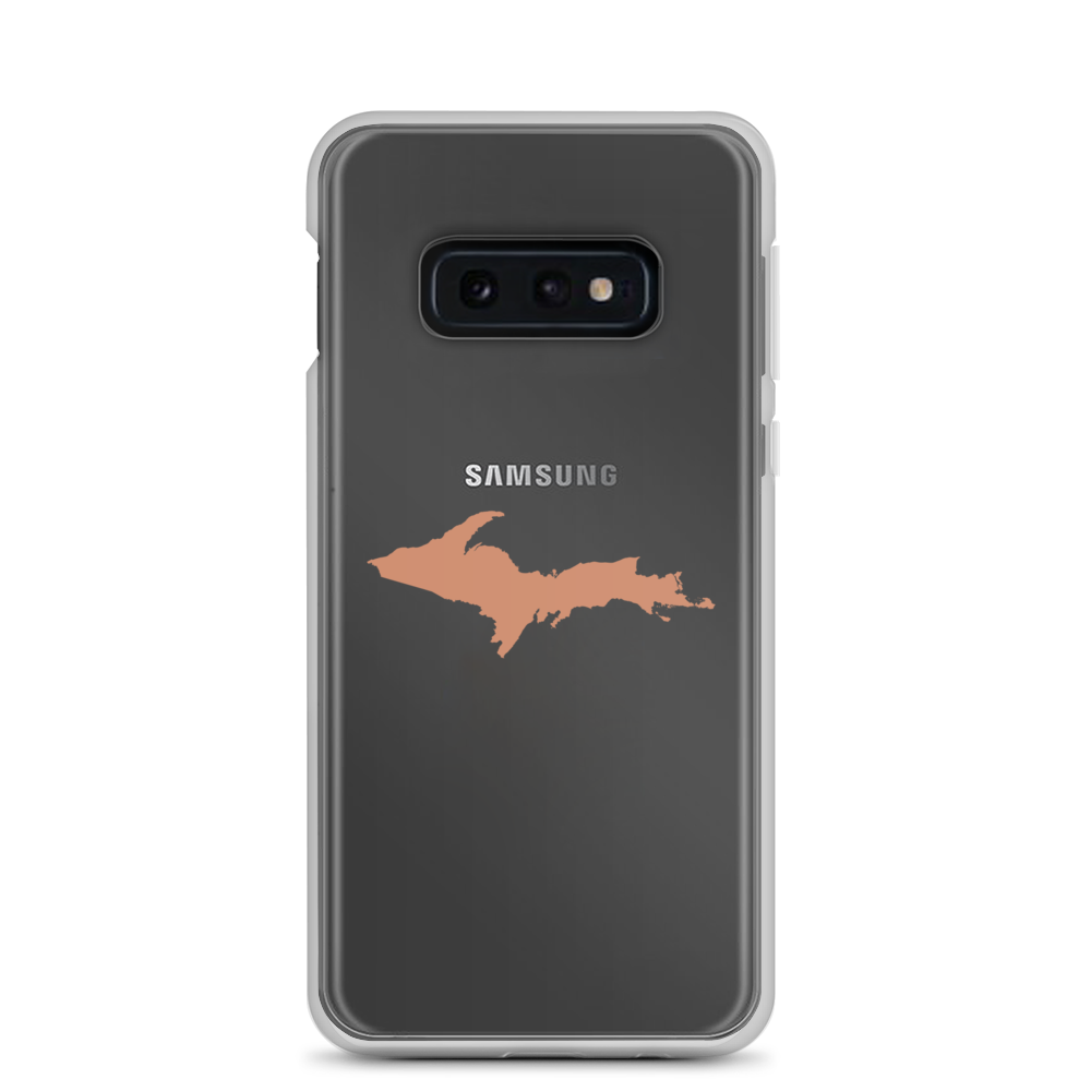 Michigan Upper Peninsula Clear Phone Case (w/ Copper Color UP Outline) | Samsung Android