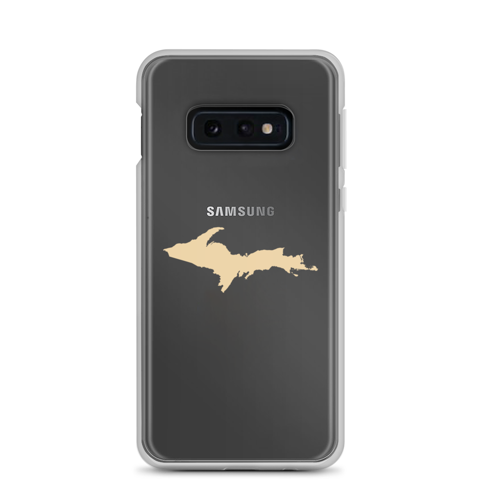 Michigan Upper Peninsula Clear Phone Case (w/ Maple Color UP Outline) | Samsung Android