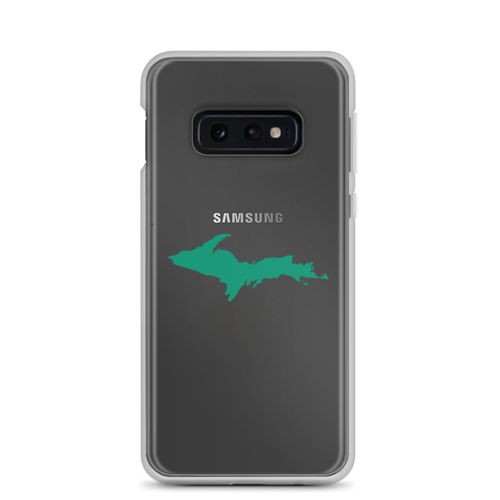 Michigan Upper Peninsula Clear Phone Case (w/ Emerald UP Outline) | Samsung Android