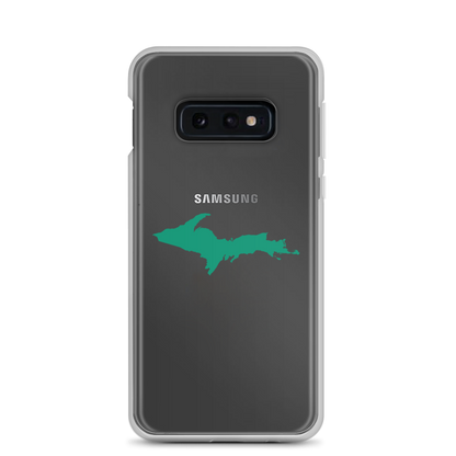 Michigan Upper Peninsula Clear Phone Case (w/ Emerald UP Outline) | Samsung Android