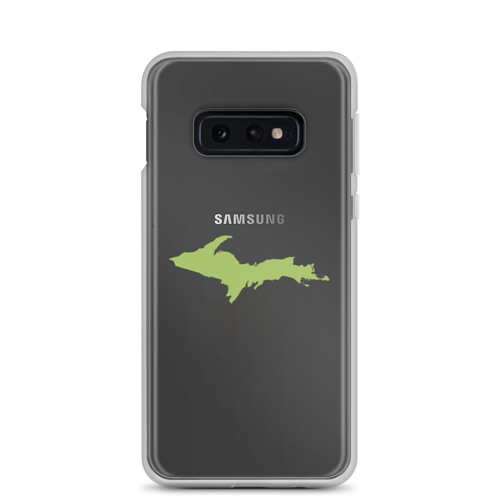 Michigan Upper Peninsula Clear Phone Case (w/ Gooseberry Green UP Outline) | Samsung Android