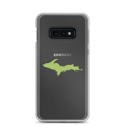 Michigan Upper Peninsula Clear Phone Case (w/ Gooseberry Green UP Outline) | Samsung Android