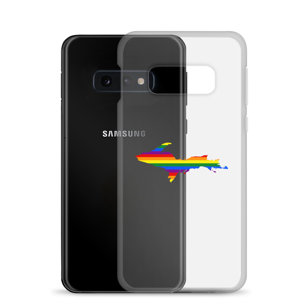 Michigan Upper Peninsula Clear Phone Case (w/ UP Pride Flag Outline) | Samsung Android