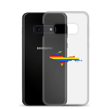 Michigan Upper Peninsula Clear Phone Case (w/ UP Pride Flag Outline) | Samsung Android