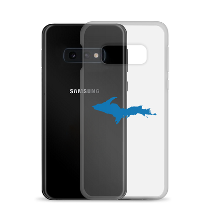 Michigan Upper Peninsula Clear Phone Case (w/ Azure UP Outline) | Samsung Android