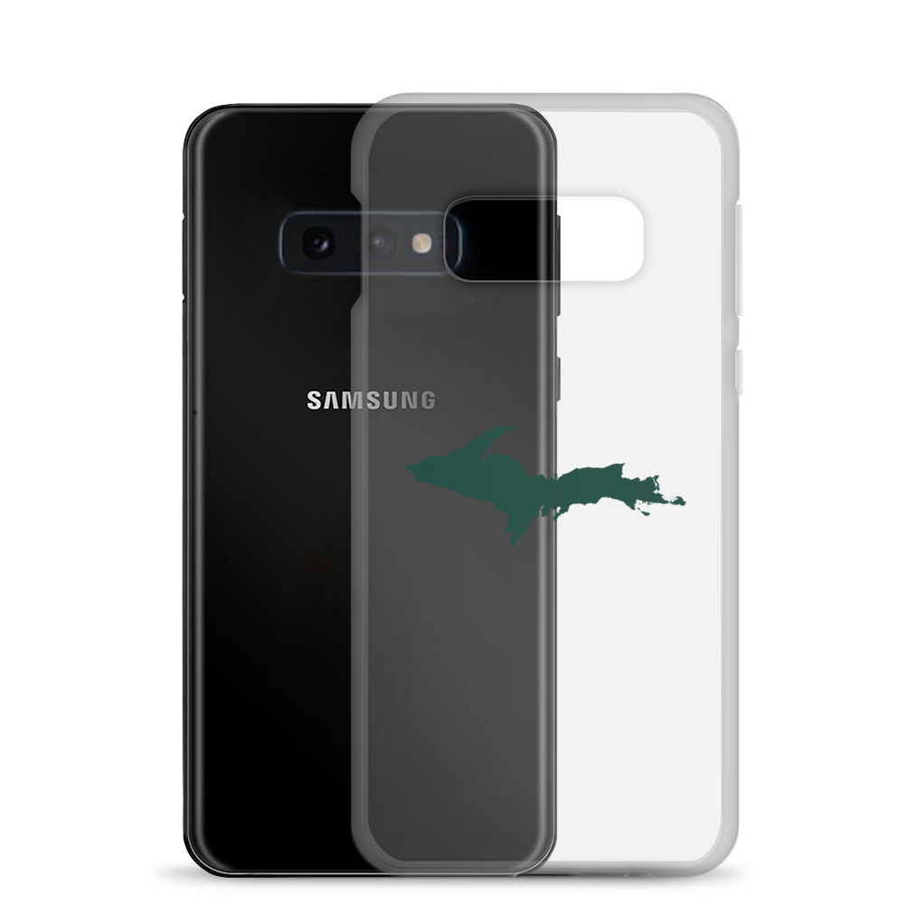 Michigan Upper Peninsula Clear Phone Case (w/ UP Green Outline) | Samsung Android