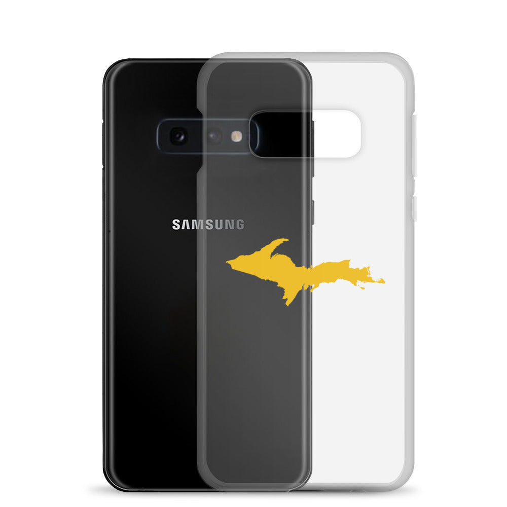 Michigan Upper Peninsula Clear Phone Case (w/ Gold UP Outline) | Samsung Android