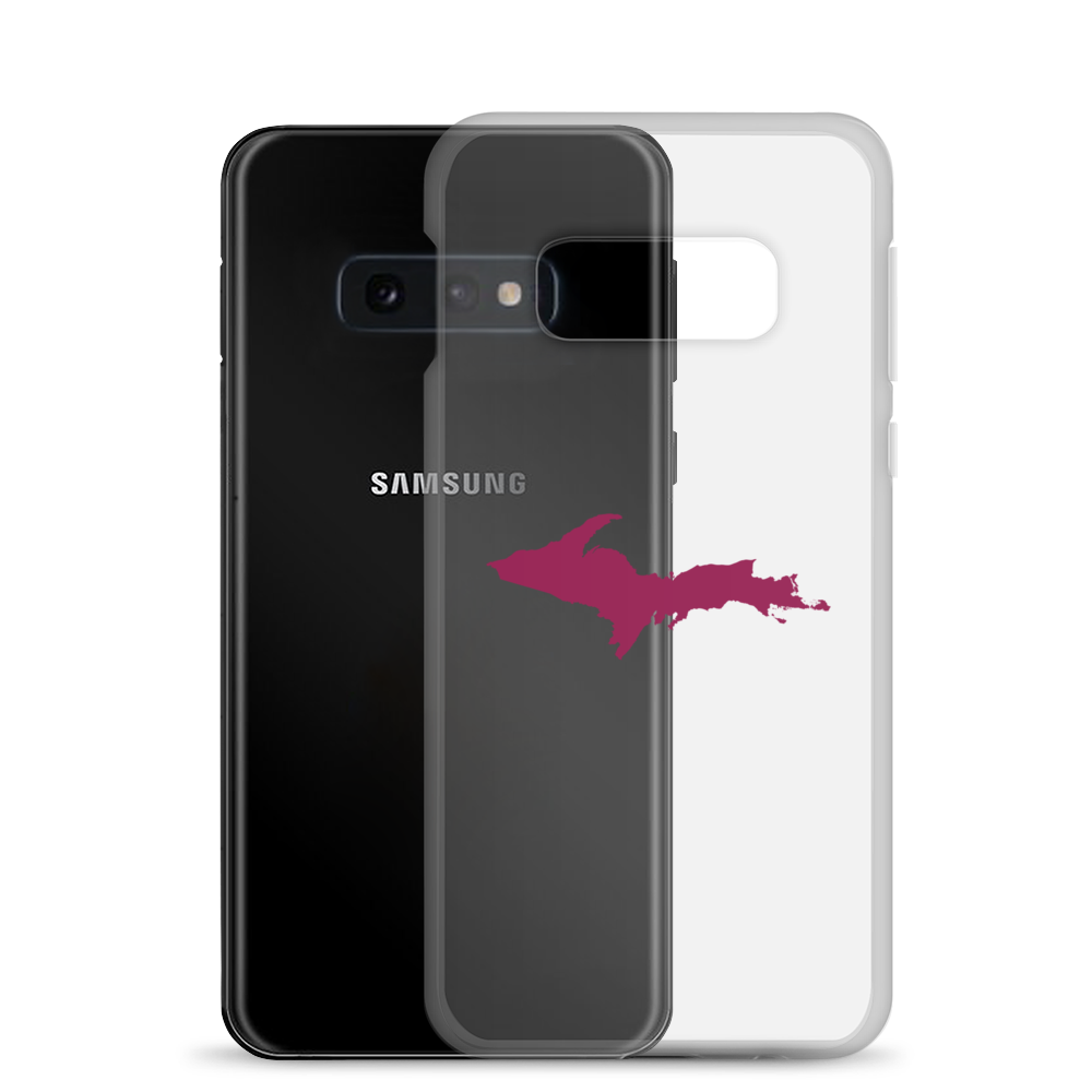 Michigan Upper Peninsula Clear Phone Case (w/ Ruby Red UP Outline) | Samsung Android