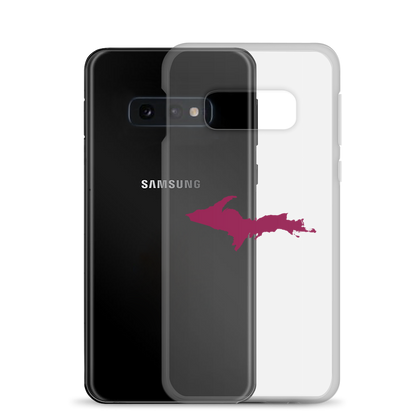 Michigan Upper Peninsula Clear Phone Case (w/ Ruby Red UP Outline) | Samsung Android