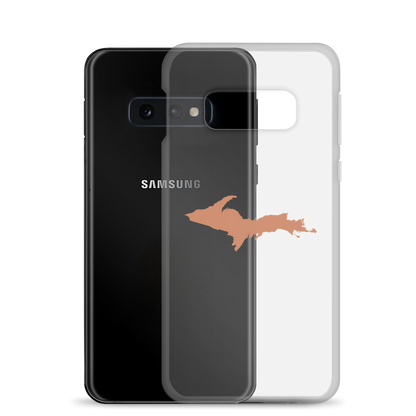 Michigan Upper Peninsula Clear Phone Case (w/ Copper Color UP Outline) | Samsung Android