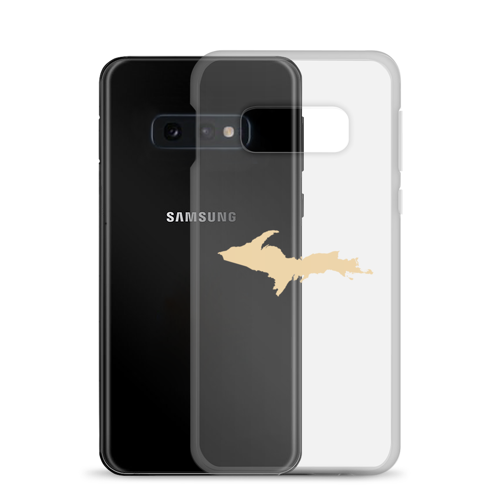 Michigan Upper Peninsula Clear Phone Case (w/ Maple Color UP Outline) | Samsung Android