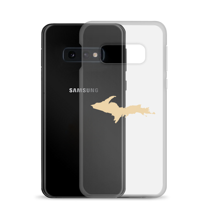 Michigan Upper Peninsula Clear Phone Case (w/ Maple Color UP Outline) | Samsung Android