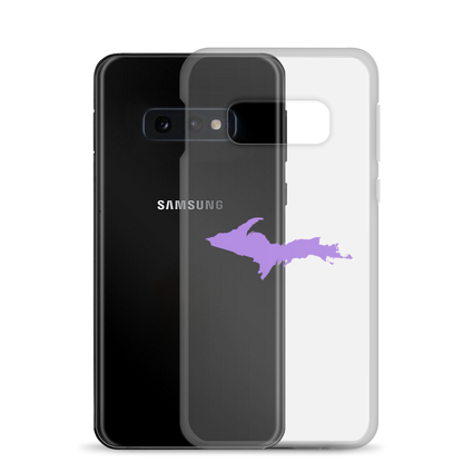 Michigan Upper Peninsula Clear Phone Case (w/ Lavender UP Outline) | Samsung Android