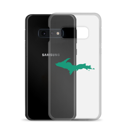Michigan Upper Peninsula Clear Phone Case (w/ Emerald UP Outline) | Samsung Android