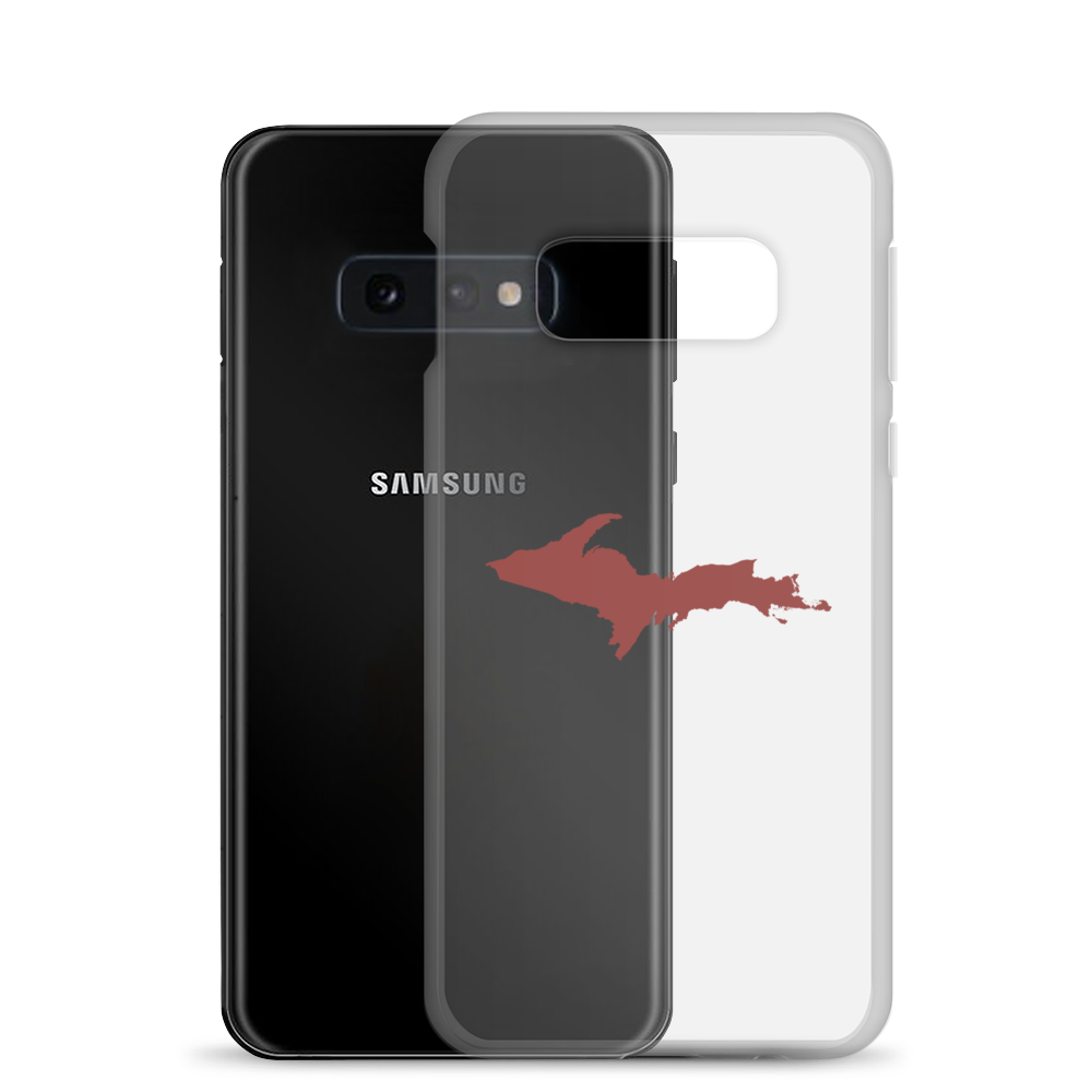 Michigan Upper Peninsula Clear Phone Case (w/ Ore Dock Red UP Outline) | Samsung Android