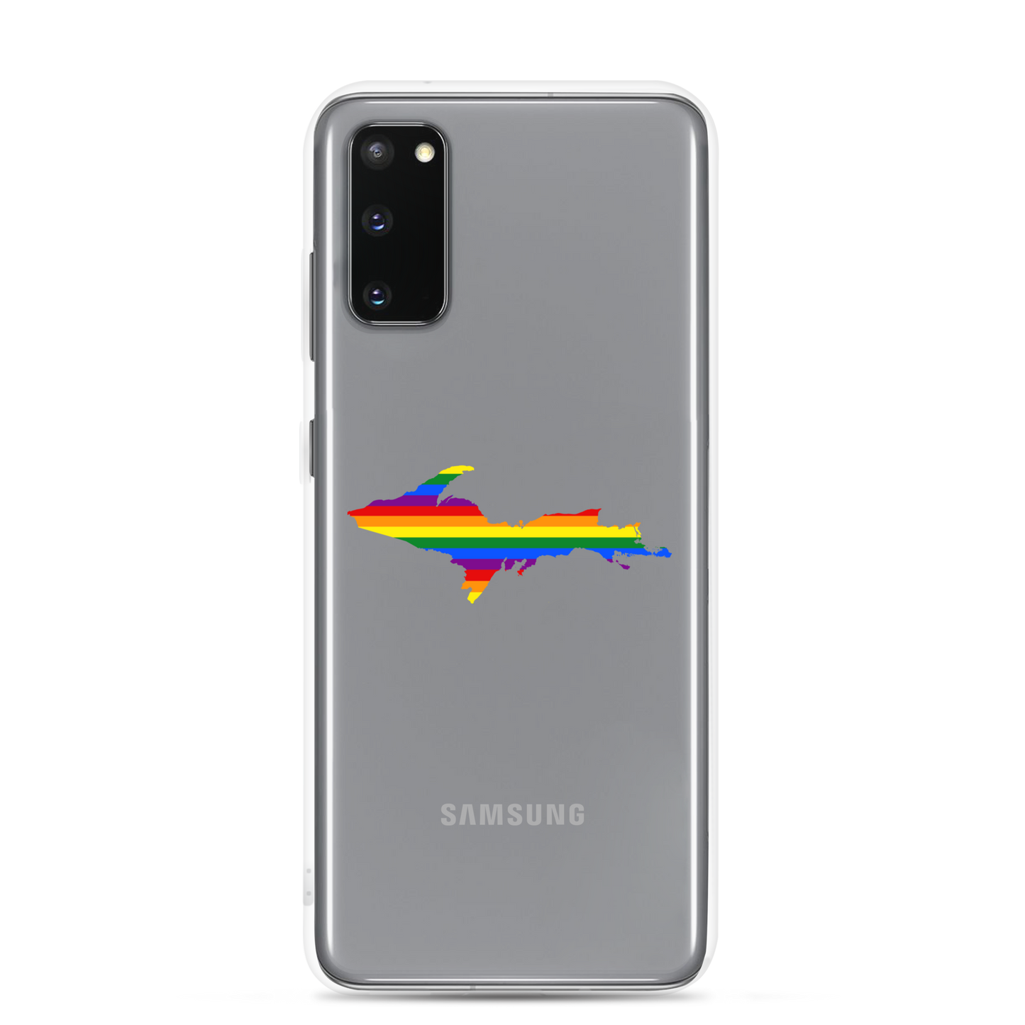 Michigan Upper Peninsula Clear Phone Case (w/ UP Pride Flag Outline) | Samsung Android