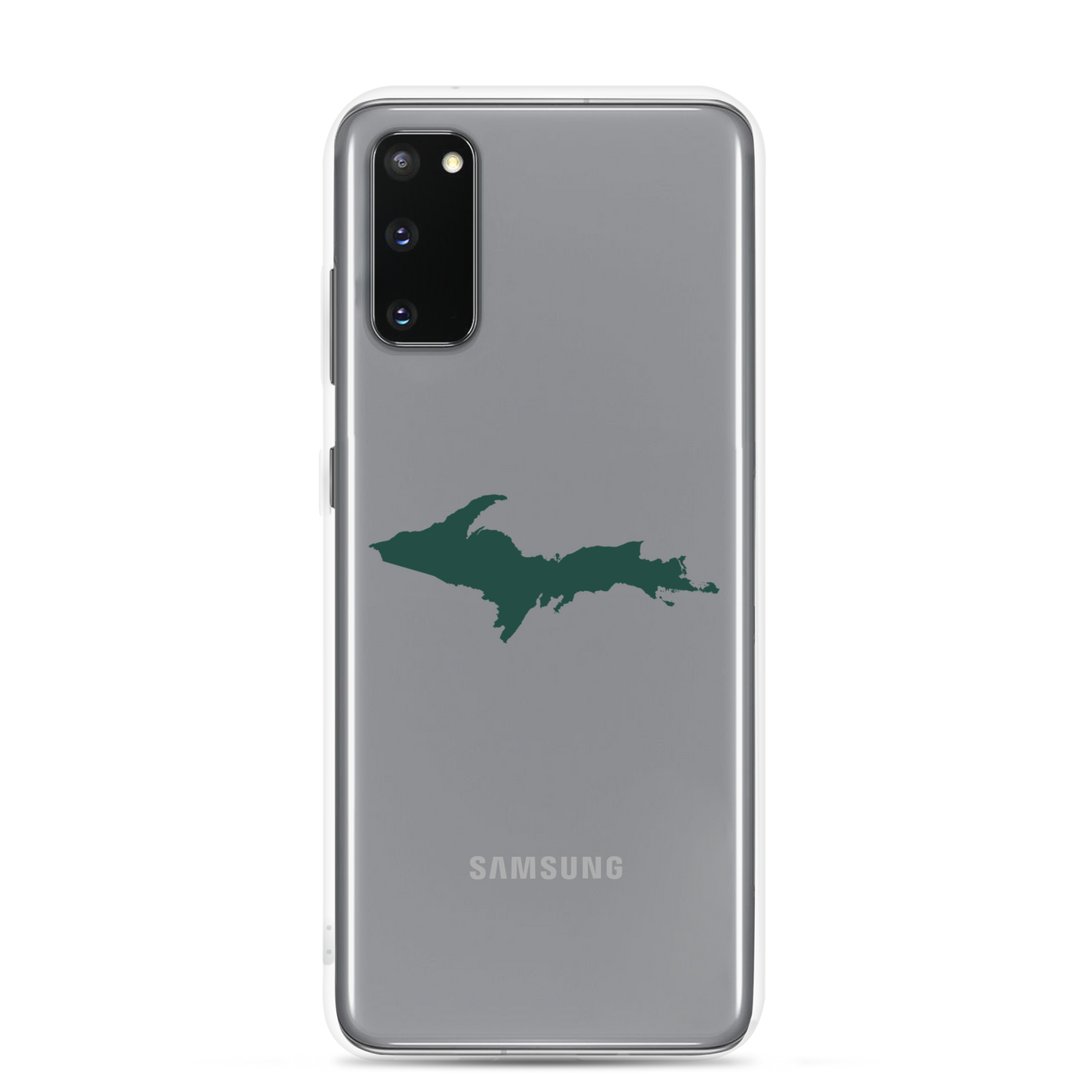 Michigan Upper Peninsula Clear Phone Case (w/ UP Green Outline) | Samsung Android