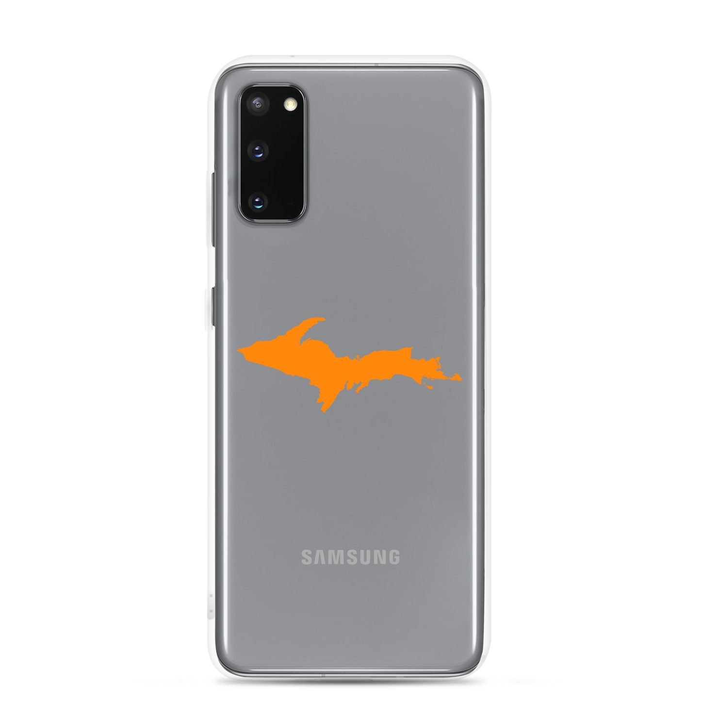 Michigan Upper Peninsula Clear Phone Case (w/ Orange UP Outline) | Samsung Android